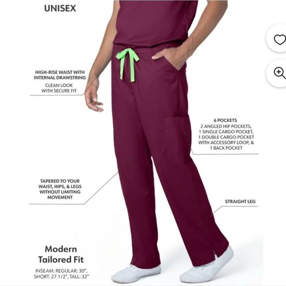 NWT Landau ProFlex Unisex Scrub Bottoms - Picture 13 of 14